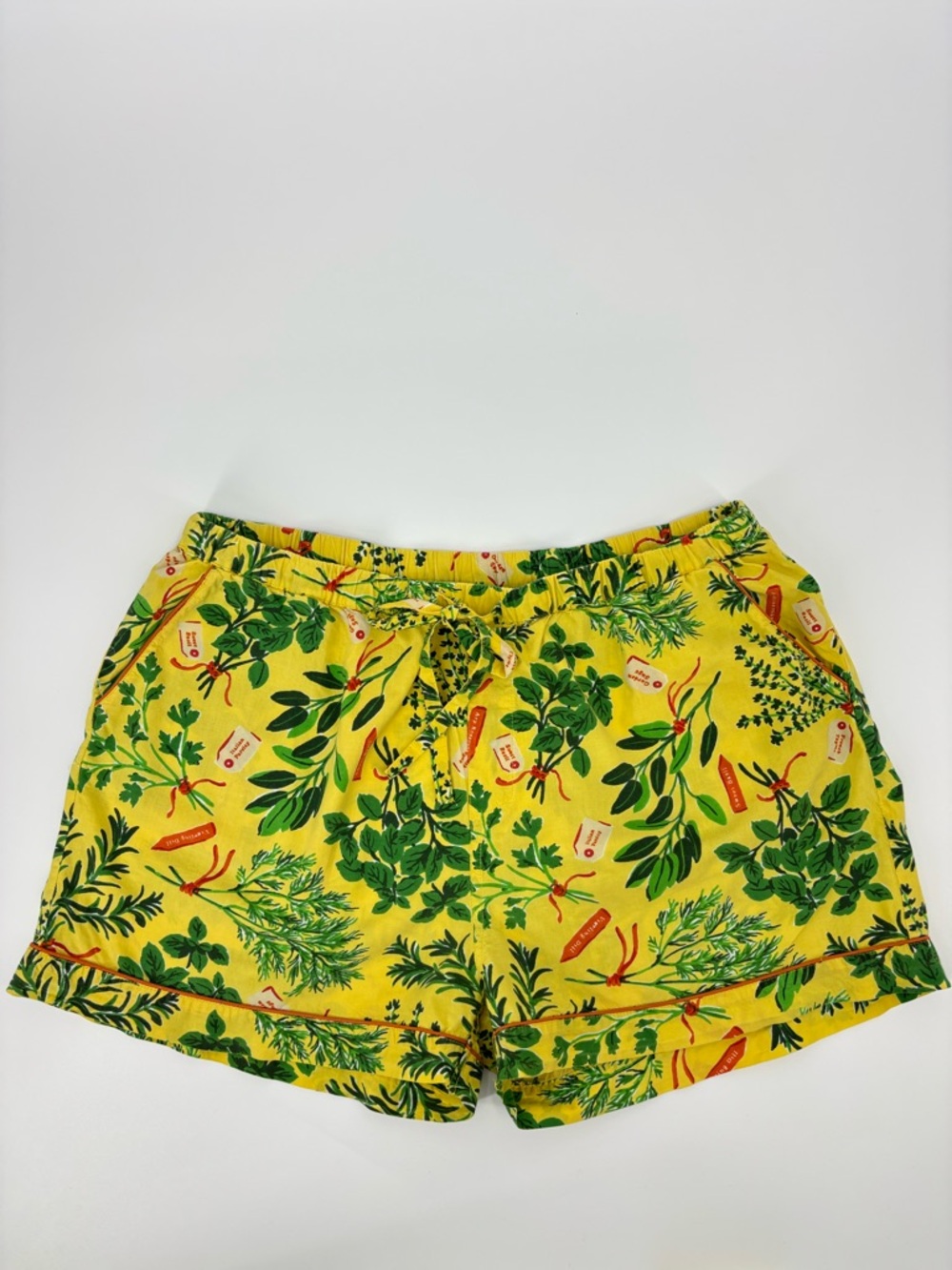 Print Fresh Short Pajama Set in Citrine Herb Garden - Picture 6 of 14